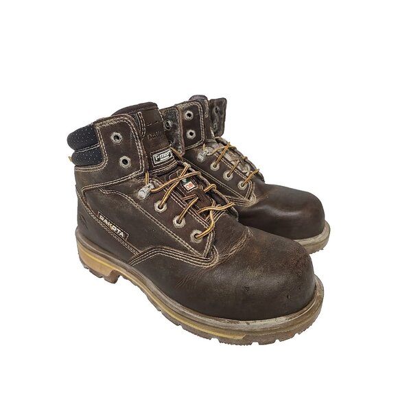 Dakota Men's 6'' Quad Comfort Steel Toe Comp. Plate Work Boots 6114 Brown 10.5W - Picture 1 of 7